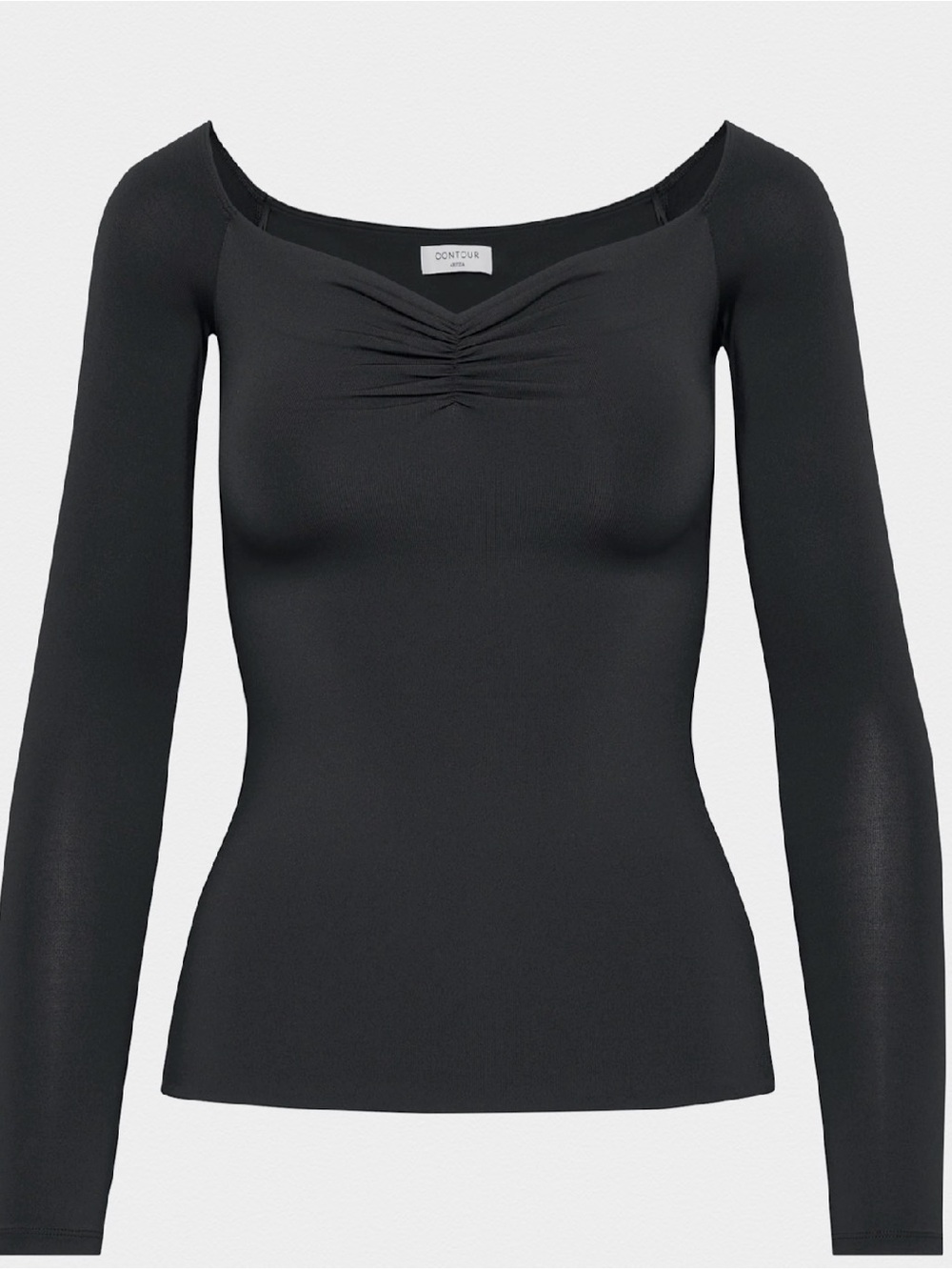 Aritzia Contour Ortega Longsleeve Top - Black, Size S